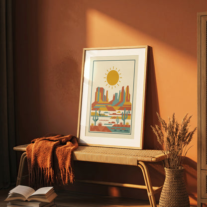 Mid Century Modern Southwestern Desert Art Print