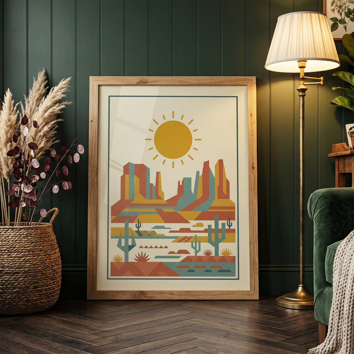 Mid Century Modern Southwestern Desert Art Print