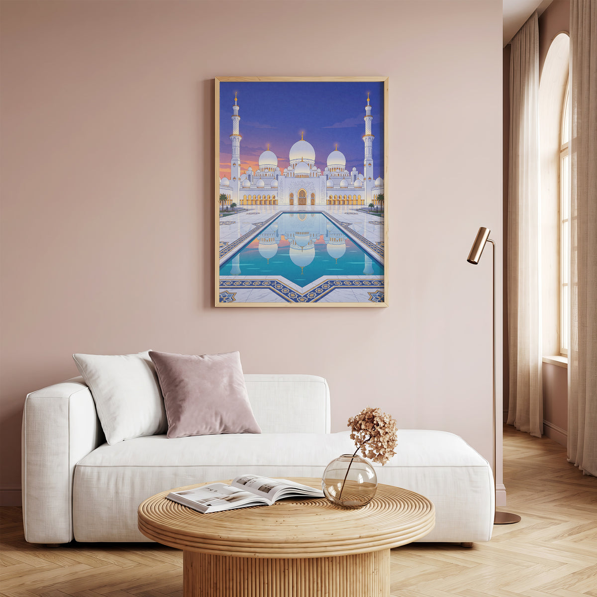 Sheikh Zayed Grand Mosque Turquoise Pool Reflection Print