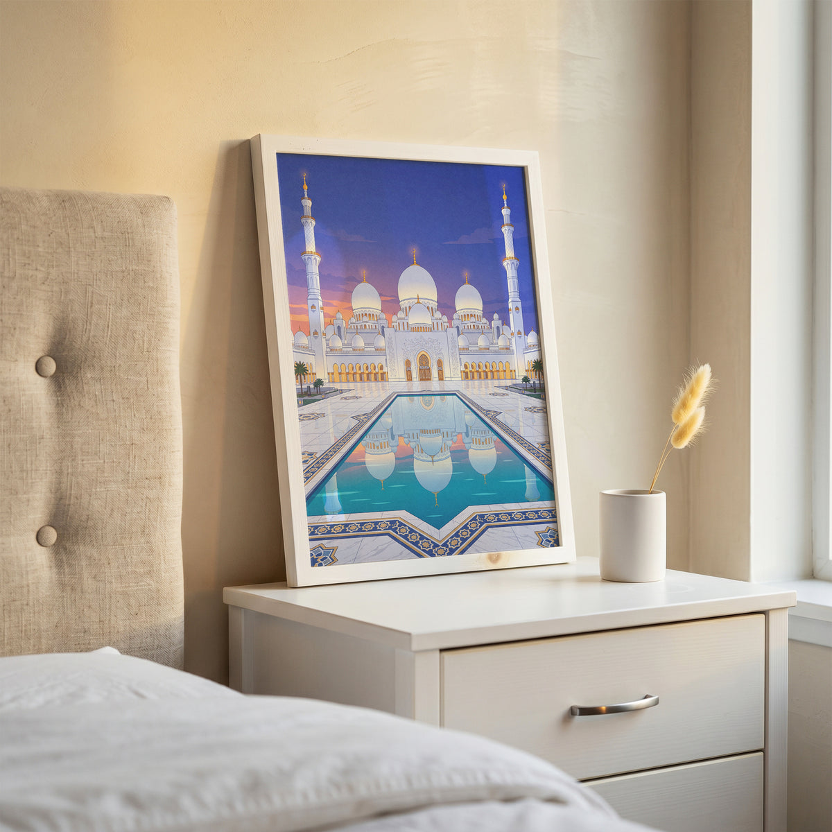 Sheikh Zayed Grand Mosque Turquoise Pool Reflection Print