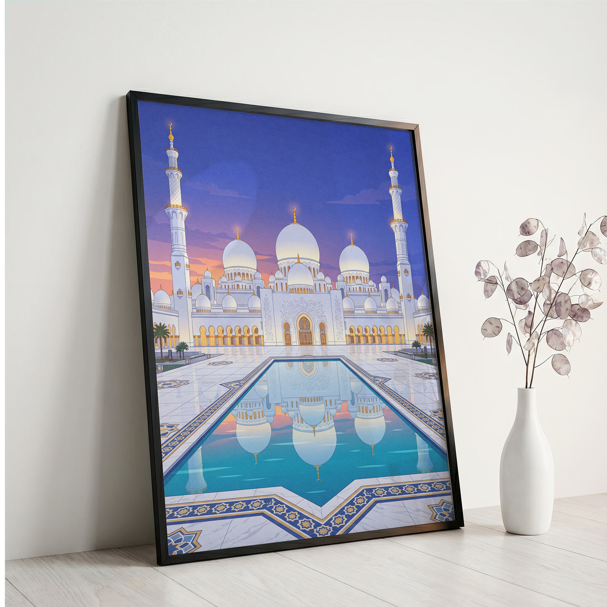Sheikh Zayed Grand Mosque Turquoise Pool Reflection Print