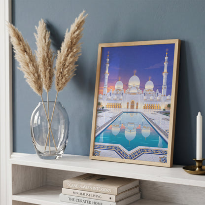 Sheikh Zayed Grand Mosque Turquoise Pool Reflection Print