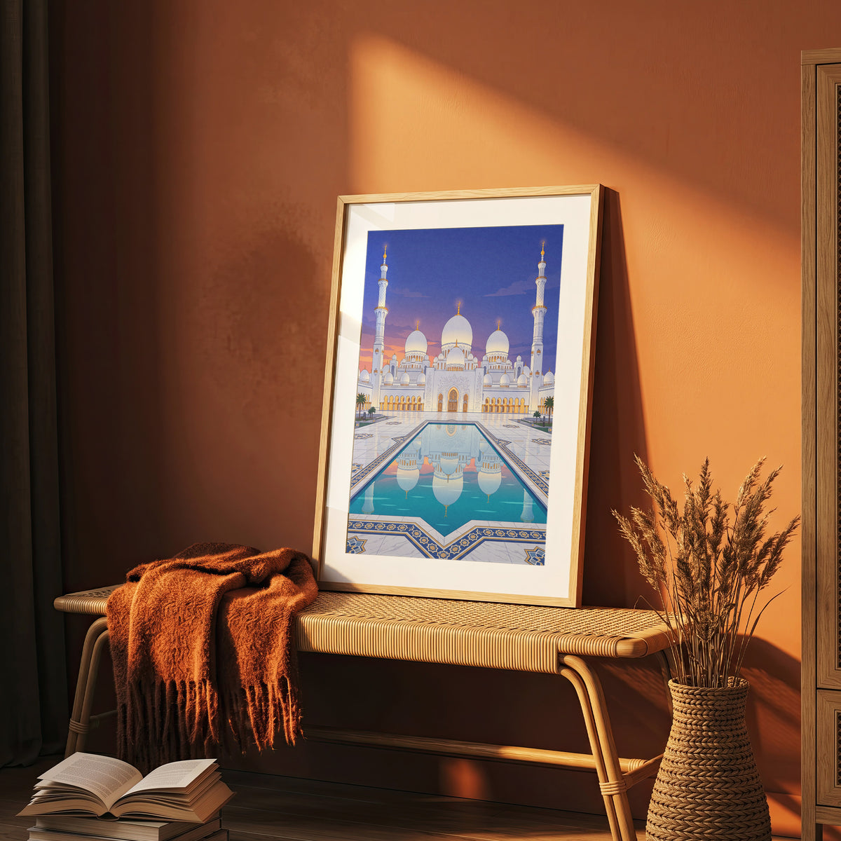 Sheikh Zayed Grand Mosque Turquoise Pool Reflection Print