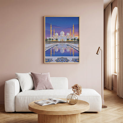 Sheikh Zayed Grand Mosque Geometric Star Mosaic Print