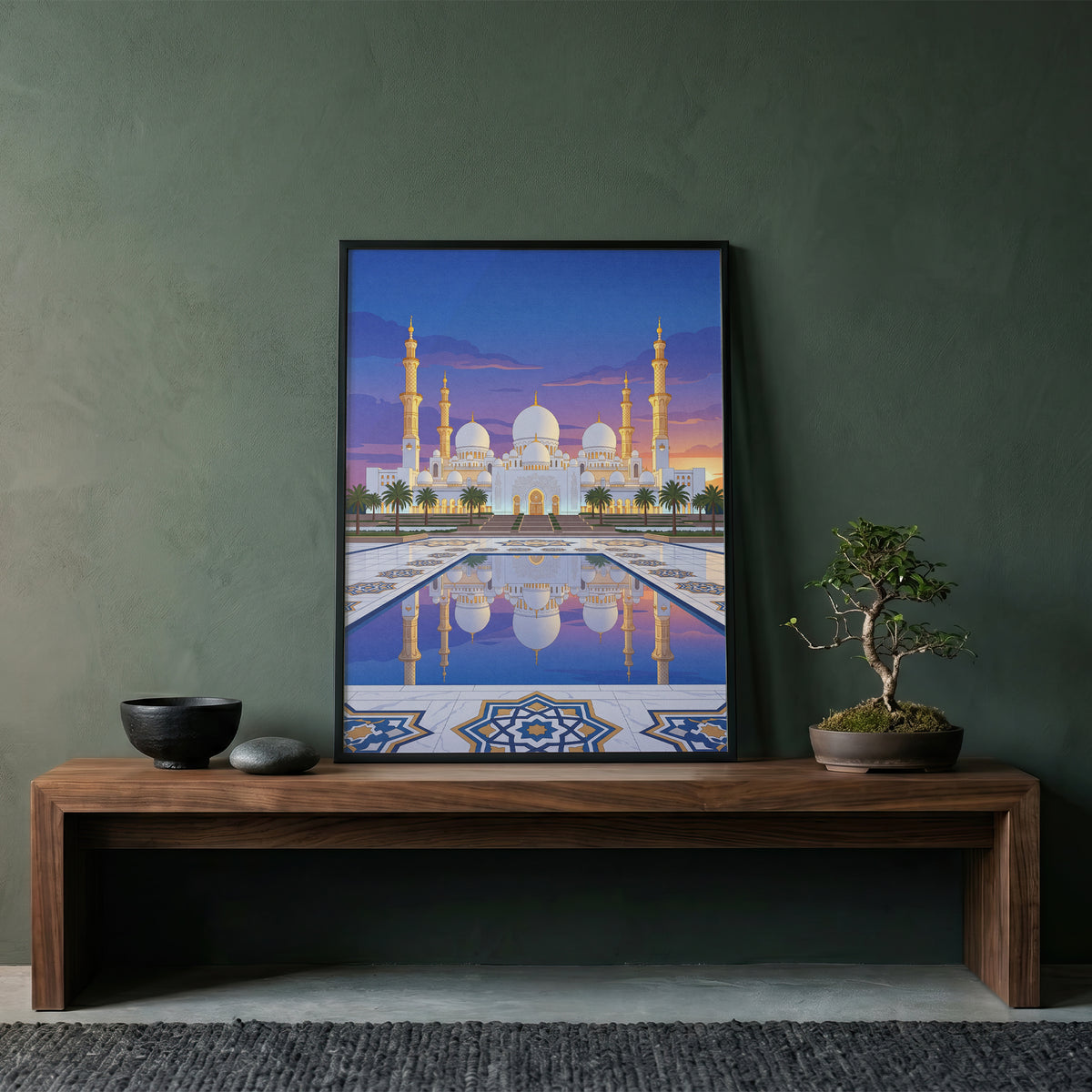 Sheikh Zayed Grand Mosque Geometric Star Mosaic Print