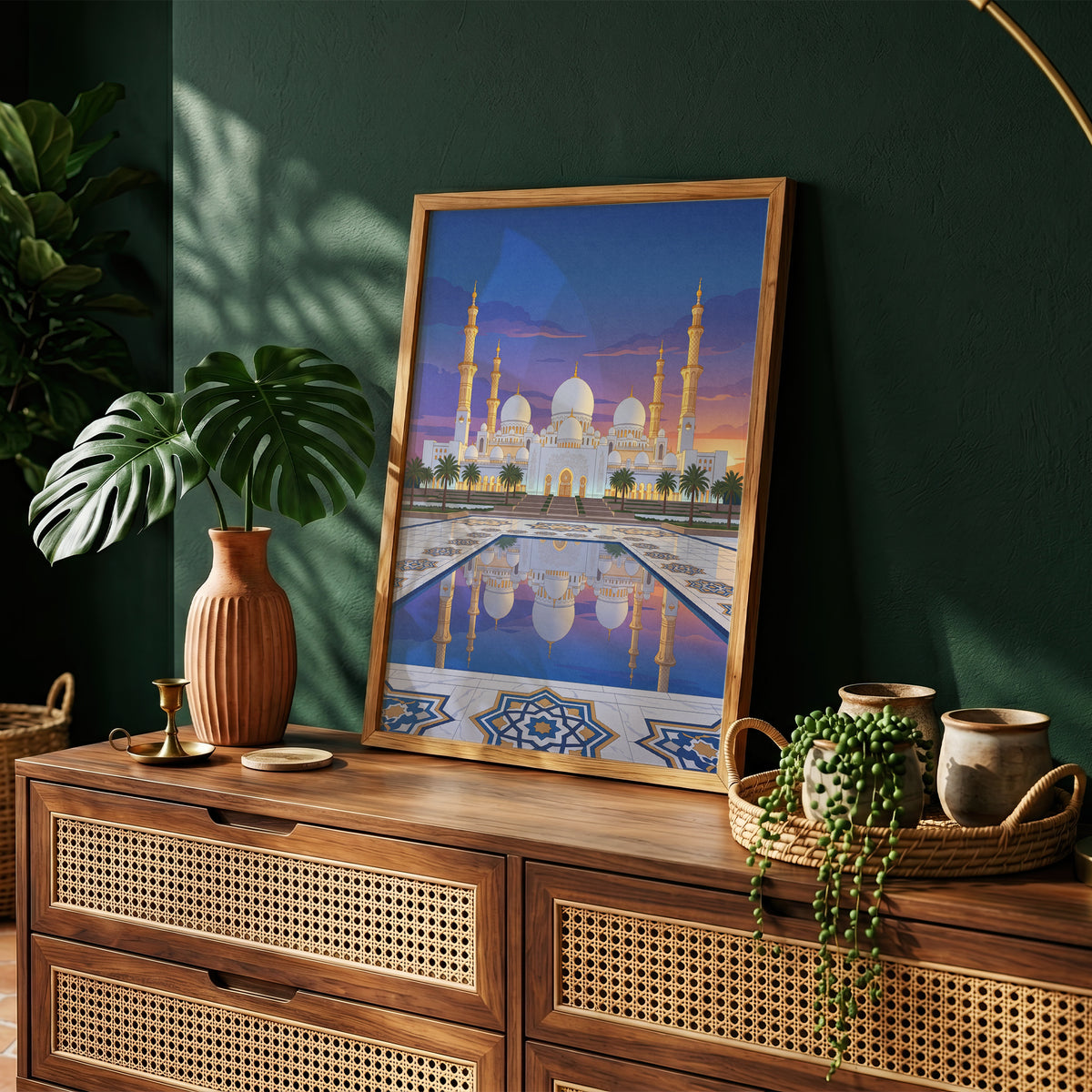 Sheikh Zayed Grand Mosque Geometric Star Mosaic Print