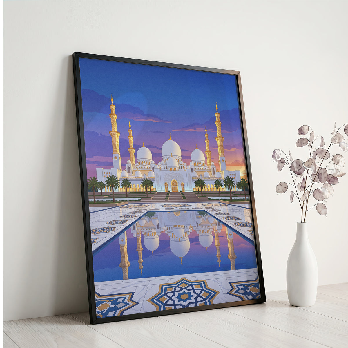 Sheikh Zayed Grand Mosque Geometric Star Mosaic Print