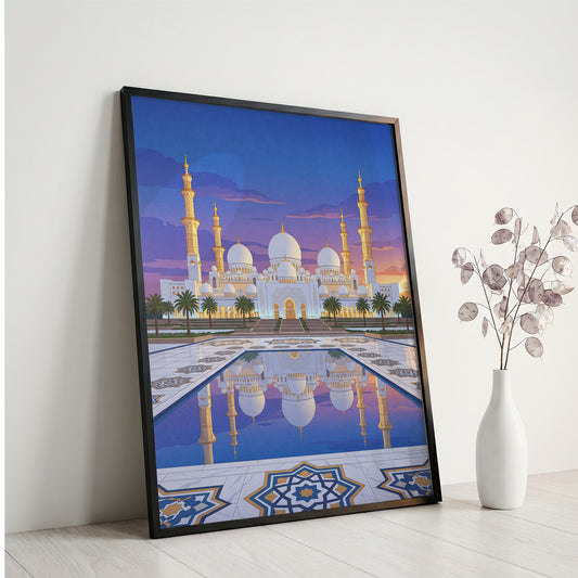 Sheikh Zayed Grand Mosque Geometric Star Mosaic Print