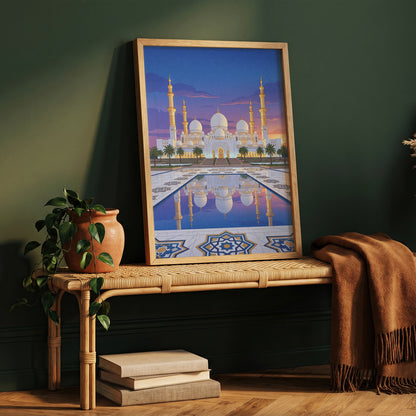 Sheikh Zayed Grand Mosque Geometric Star Mosaic Print