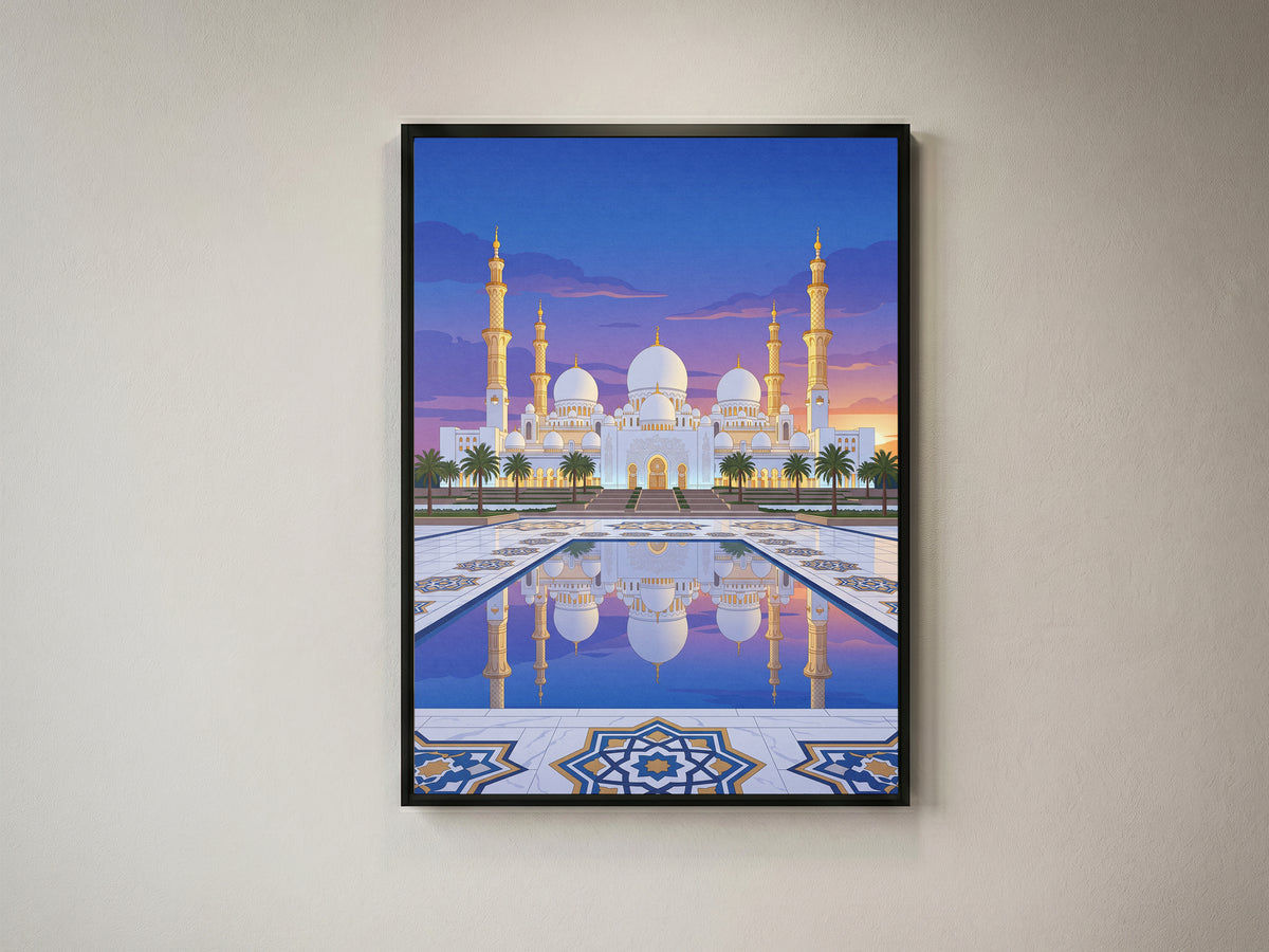 Sheikh Zayed Grand Mosque Geometric Star Mosaic Print