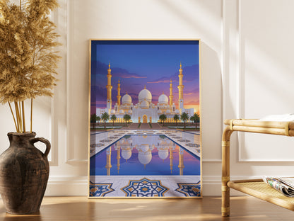 Sheikh Zayed Grand Mosque Geometric Star Mosaic Print
