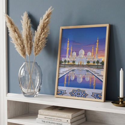 Sheikh Zayed Grand Mosque Geometric Star Mosaic Print