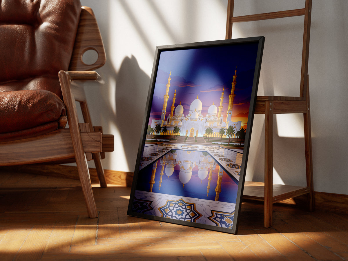 Sheikh Zayed Grand Mosque Geometric Star Mosaic Print