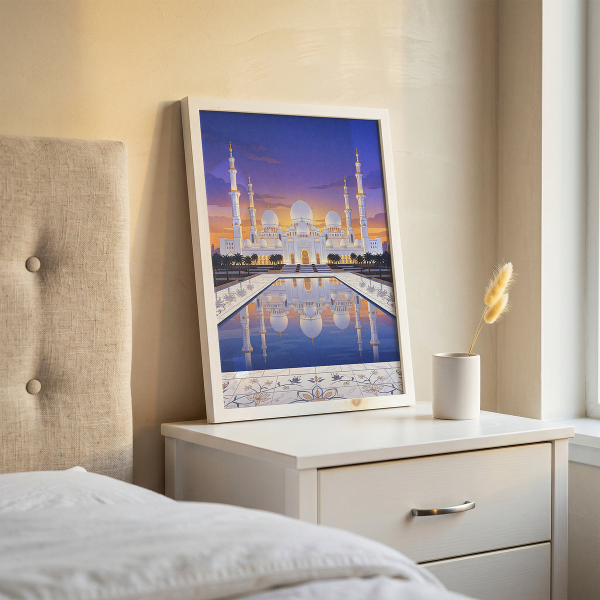 Sheikh Zayed Grand Mosque Floral Inlay Marble Courtyard Print