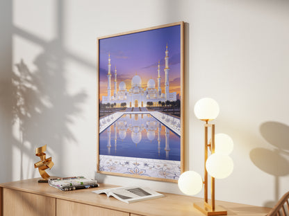 Sheikh Zayed Grand Mosque Floral Inlay Marble Courtyard Print