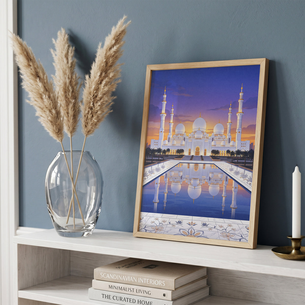 Sheikh Zayed Grand Mosque Floral Inlay Marble Courtyard Print
