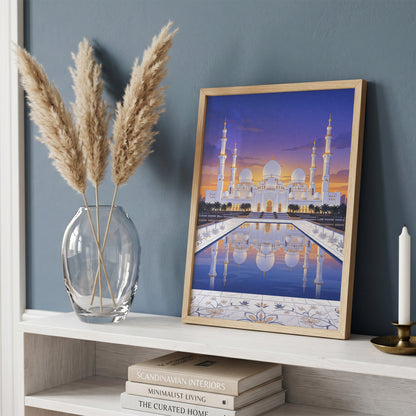 Sheikh Zayed Grand Mosque Floral Inlay Marble Courtyard Print