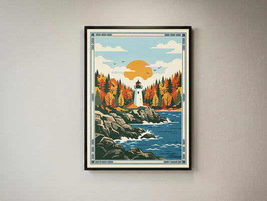 Acadia National Park Maine Lighthouse Art Print