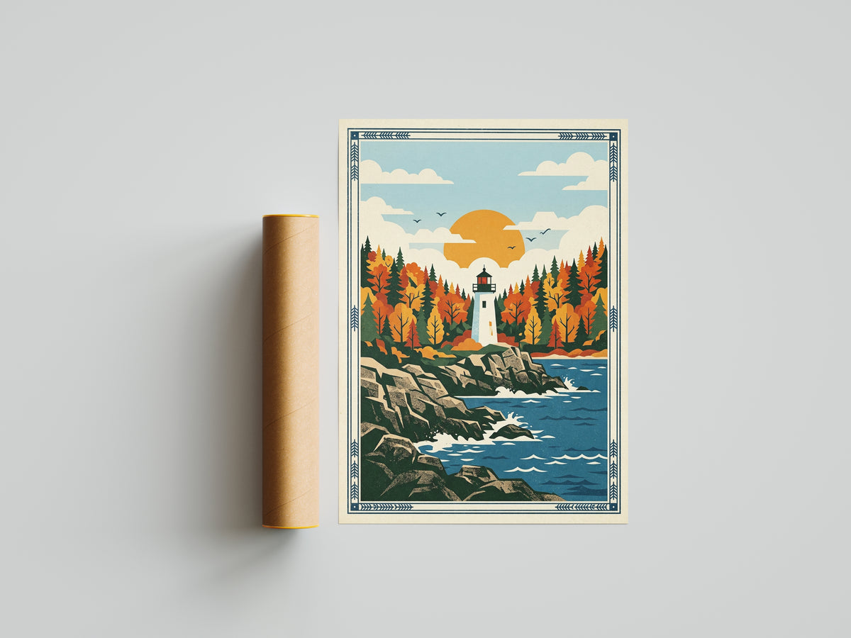 Acadia National Park Maine Lighthouse Art Print