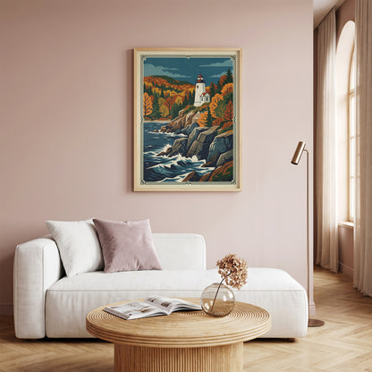 Acadia Maine Bass Harbor Lighthouse Coastal Cliffs Print