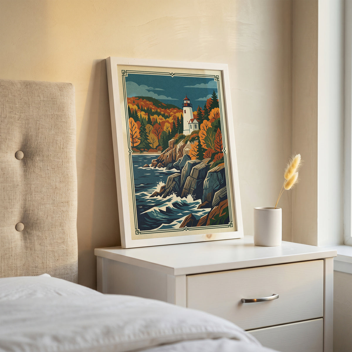Acadia Maine Bass Harbor Lighthouse Coastal Cliffs Print