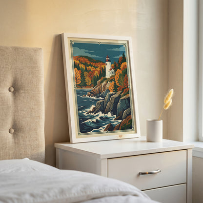 Acadia Maine Bass Harbor Lighthouse Coastal Cliffs Print
