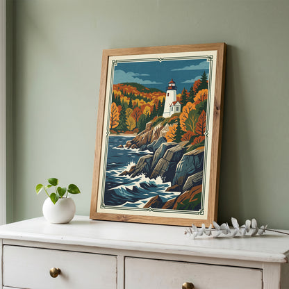 Acadia Maine Bass Harbor Lighthouse Coastal Cliffs Print