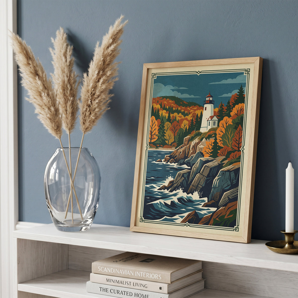 Acadia Maine Bass Harbor Lighthouse Coastal Cliffs Print