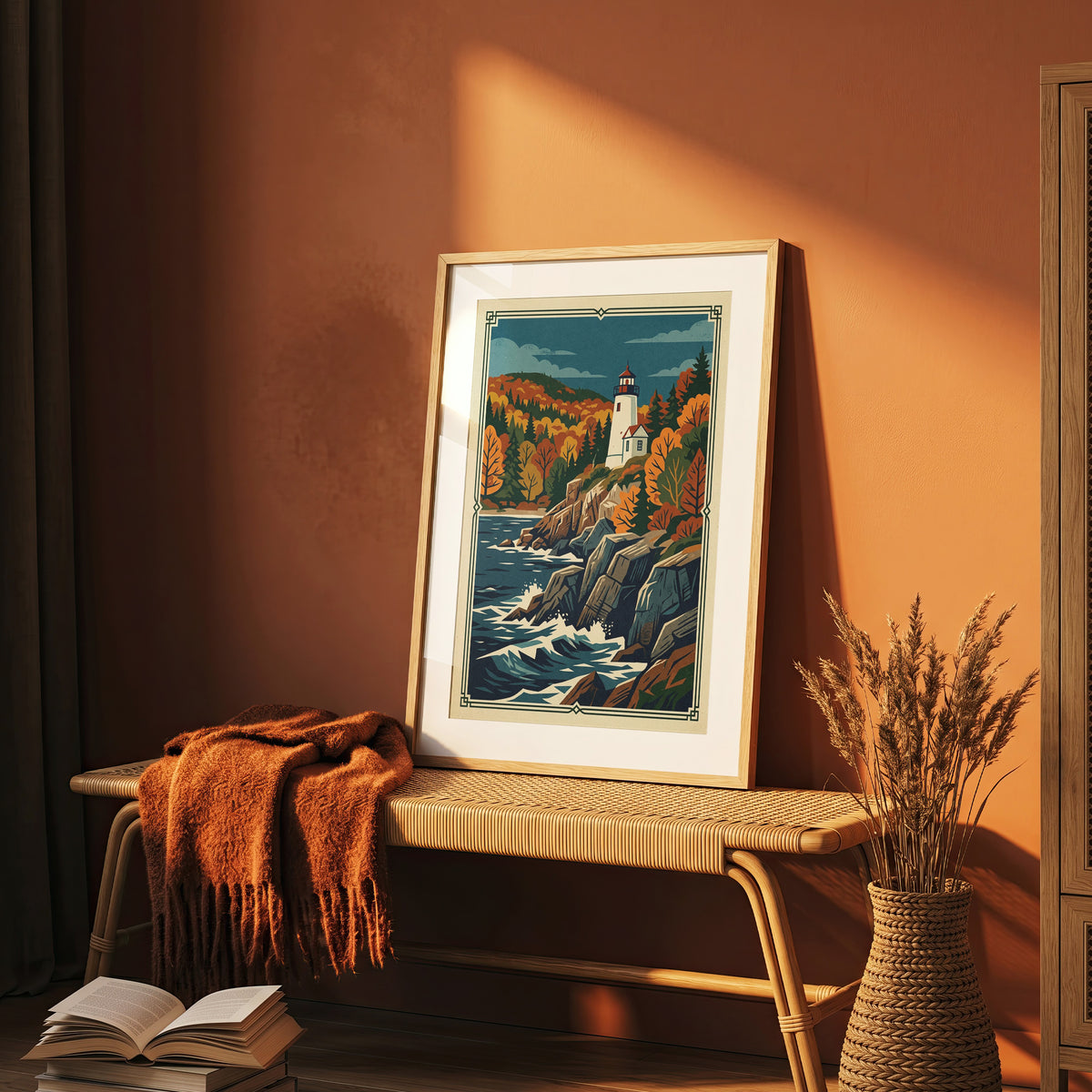 Acadia Maine Bass Harbor Lighthouse Coastal Cliffs Print