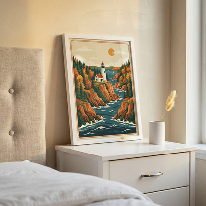 Acadia National Park Coastal Inlet & Lighthouse Print