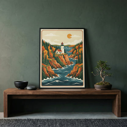 Acadia National Park Coastal Inlet & Lighthouse Print
