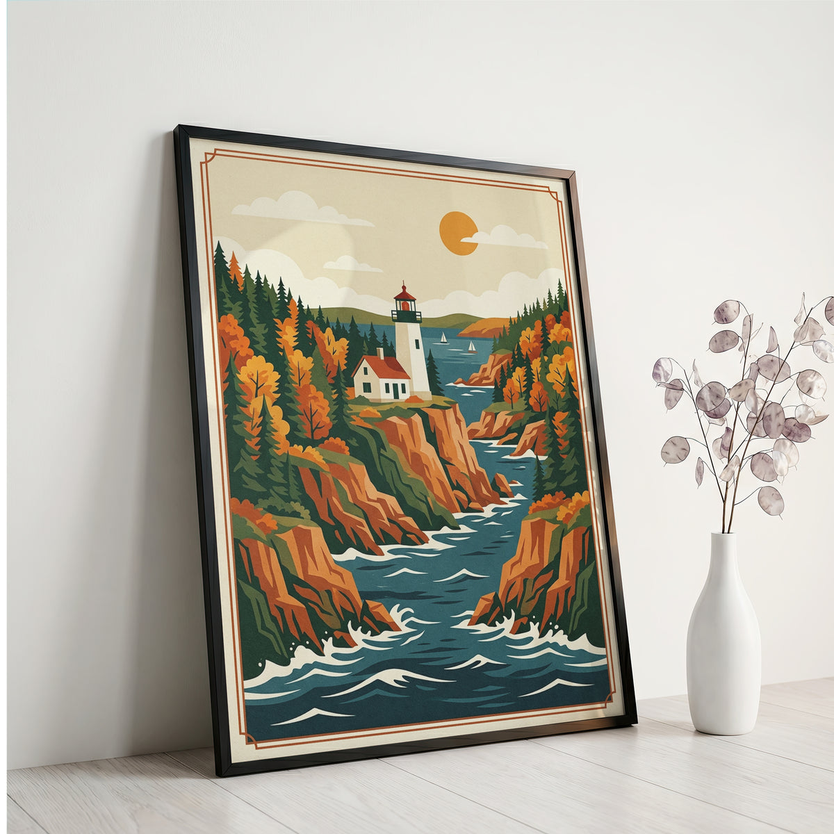 Acadia National Park Coastal Inlet & Lighthouse Print