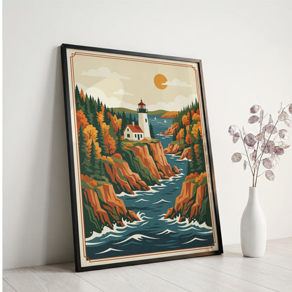 Acadia National Park Coastal Inlet & Lighthouse Print