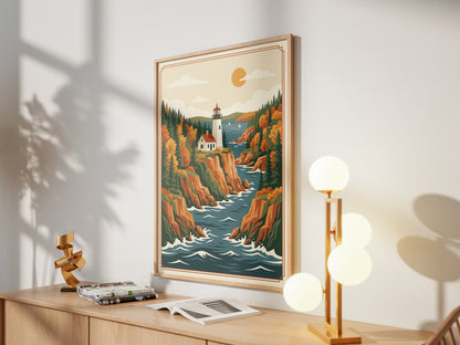 Acadia National Park Coastal Inlet & Lighthouse Print