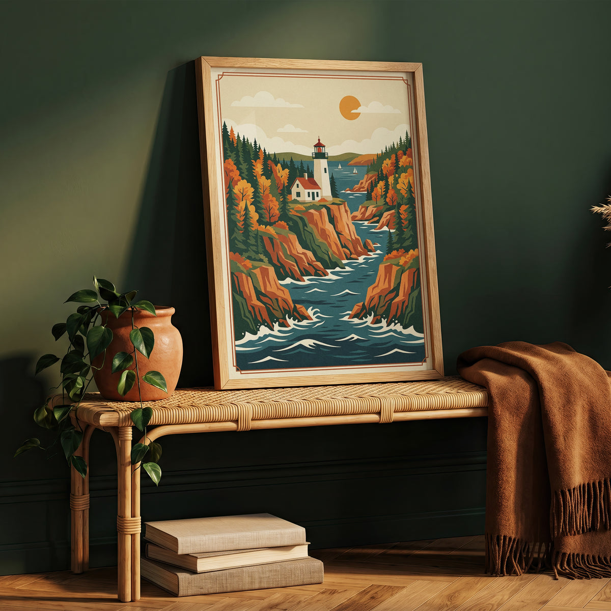 Acadia National Park Coastal Inlet & Lighthouse Print