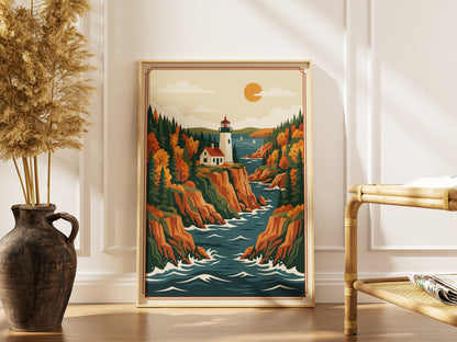 Acadia National Park Coastal Inlet & Lighthouse Print