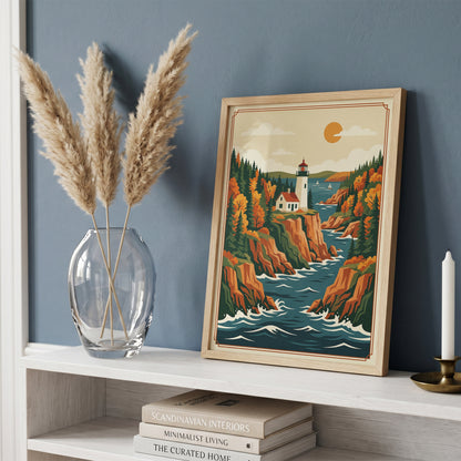 Acadia National Park Coastal Inlet & Lighthouse Print