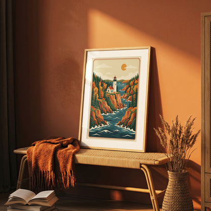 Acadia National Park Coastal Inlet & Lighthouse Print