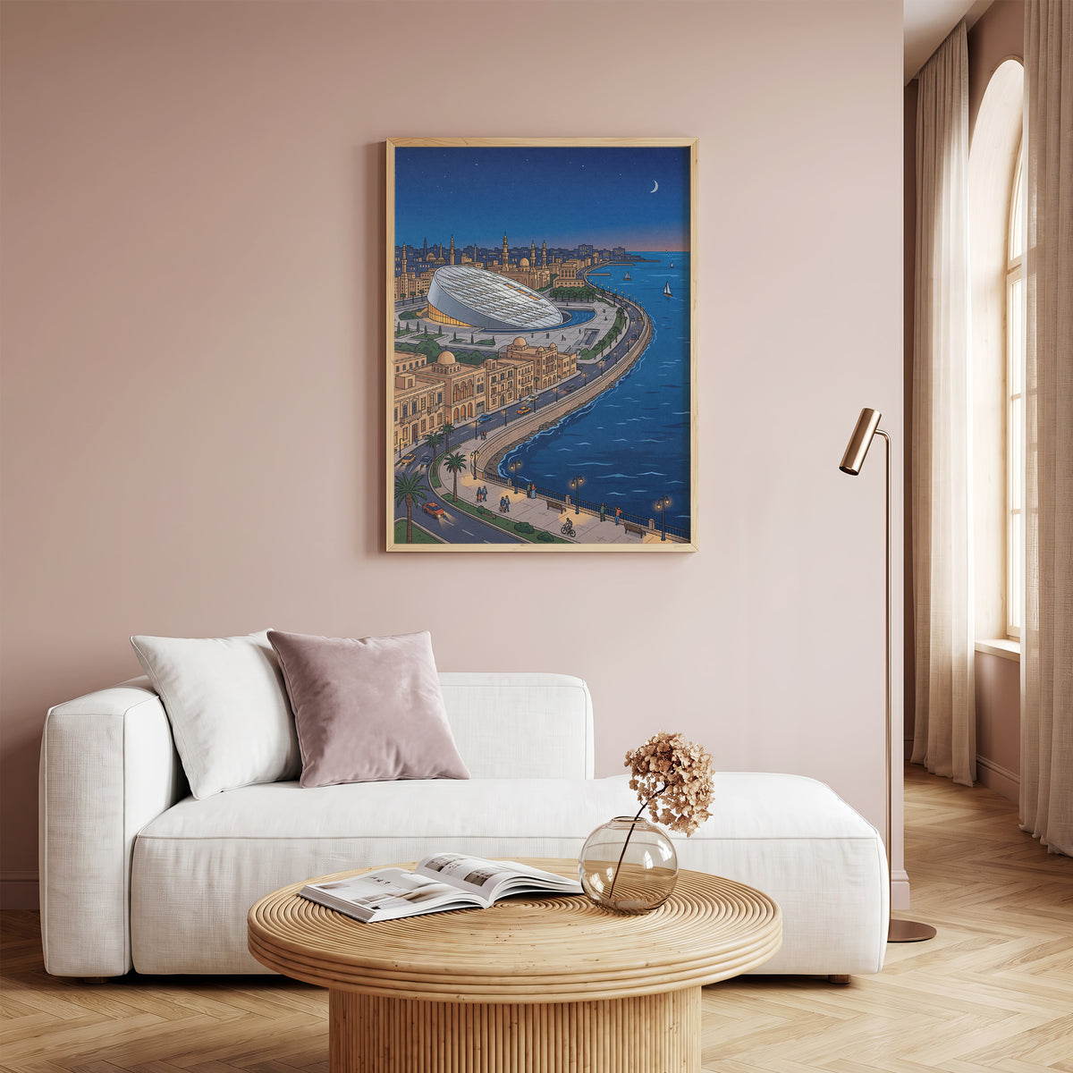 Alexandria Egypt Corniche & Modern Library Art Print