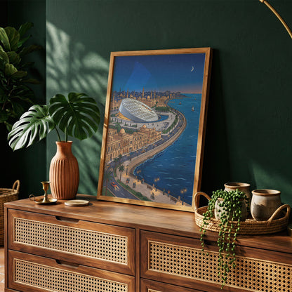 Alexandria Egypt Corniche & Modern Library Art Print