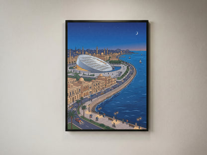 Alexandria Egypt Corniche & Modern Library Art Print