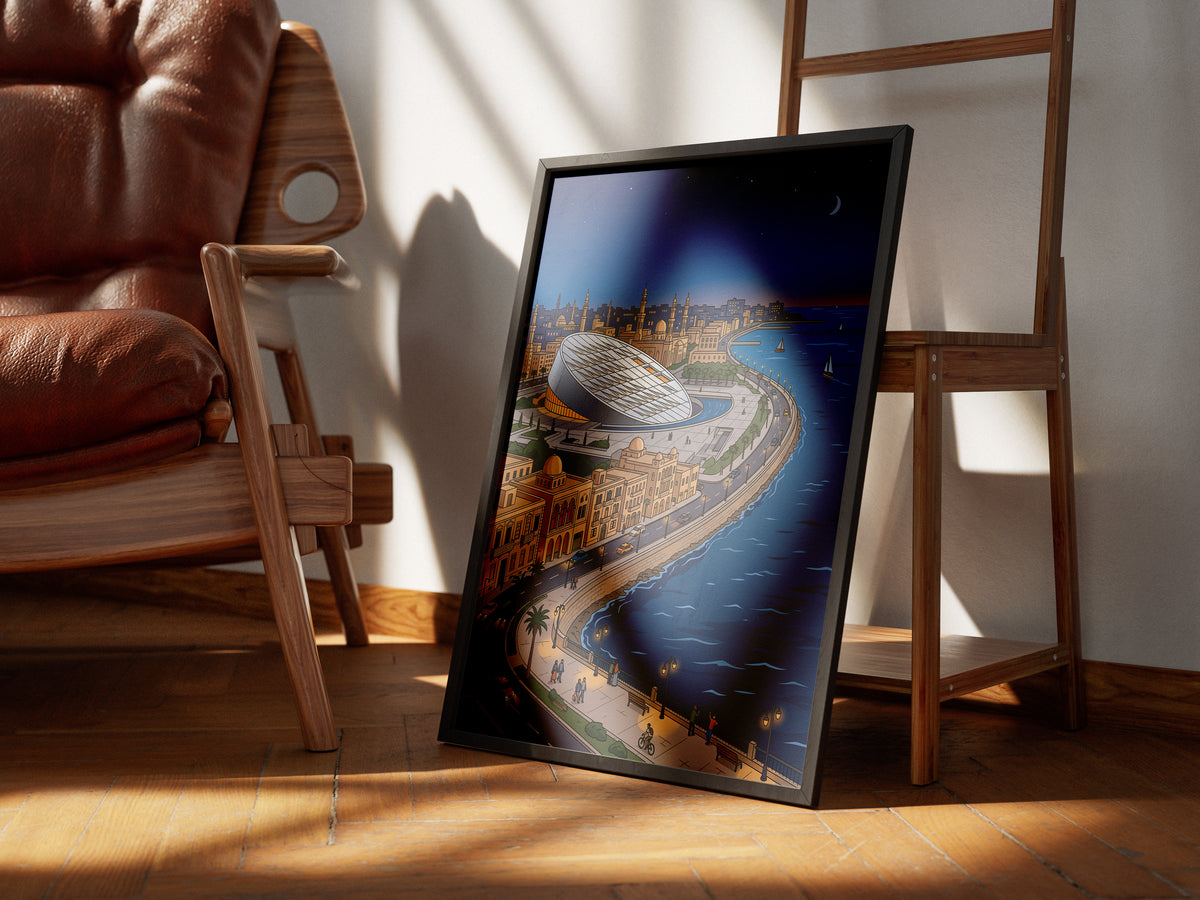 Alexandria Egypt Corniche & Modern Library Art Print