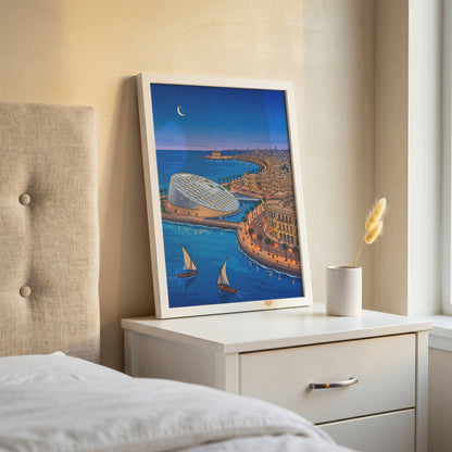 Alexandria Egypt Mediterranean Harbor & Qaitbay Citadel Print