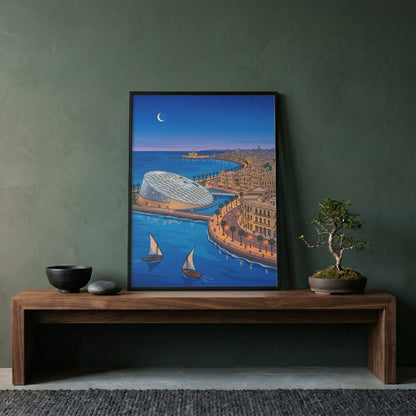 Alexandria Egypt Mediterranean Harbor & Qaitbay Citadel Print