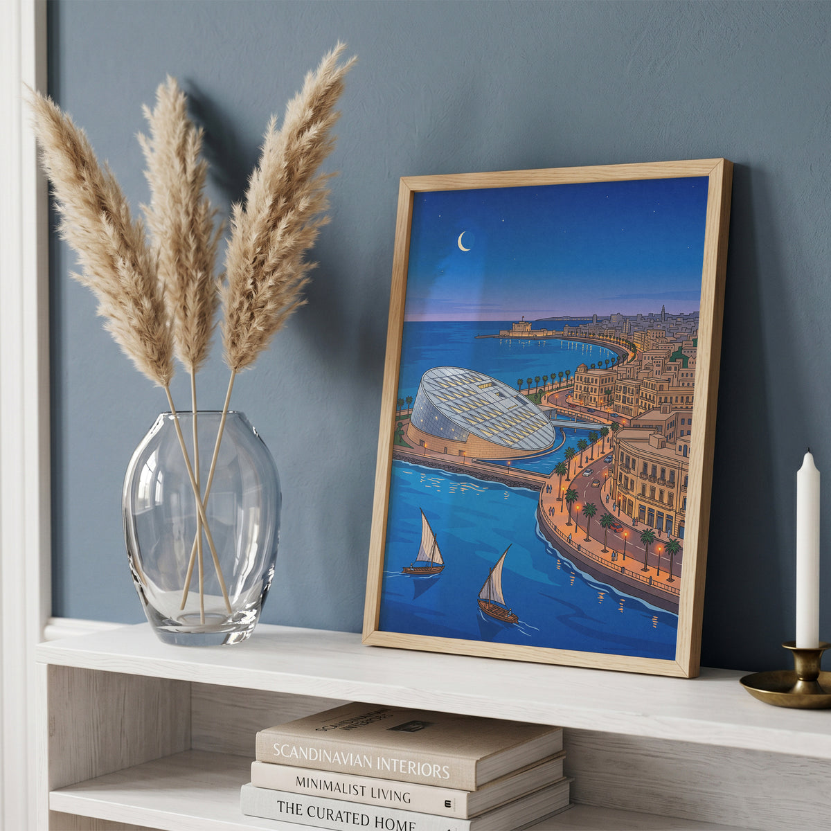 Alexandria Egypt Mediterranean Harbor & Qaitbay Citadel Print