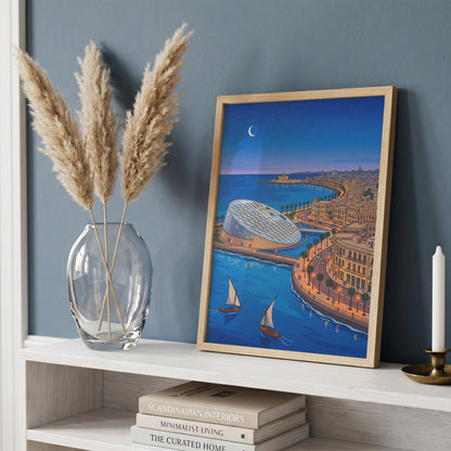 Alexandria Egypt Mediterranean Harbor & Qaitbay Citadel Print