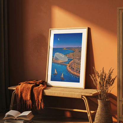 Alexandria Egypt Mediterranean Harbor & Qaitbay Citadel Print