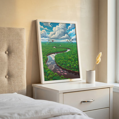 Amazon Rainforest River Aerial Art Print