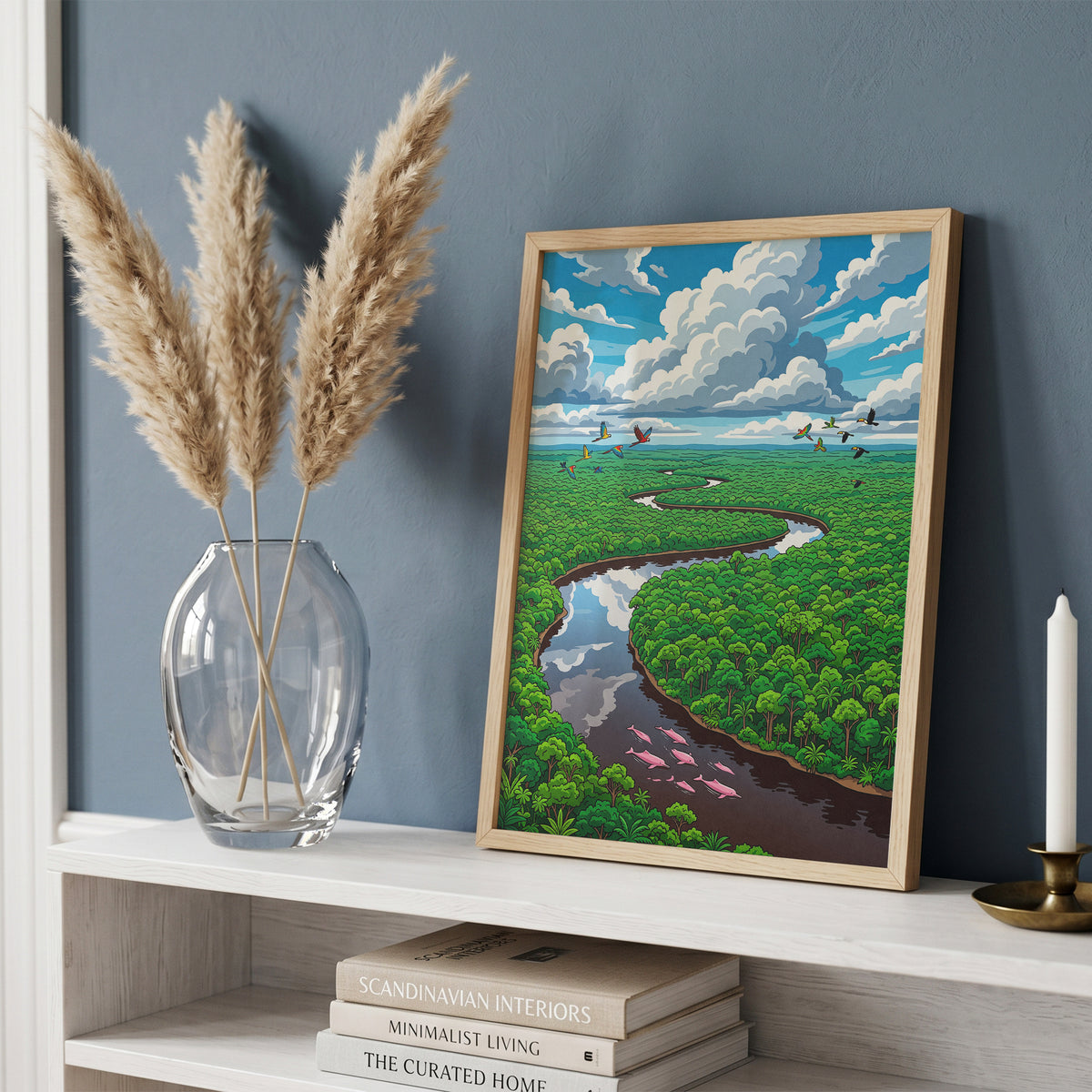 Amazon Rainforest River Aerial Art Print