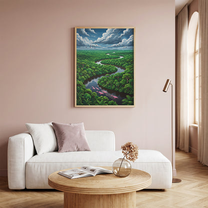 Winding Amazon River Rainforest Canopy Art Print
